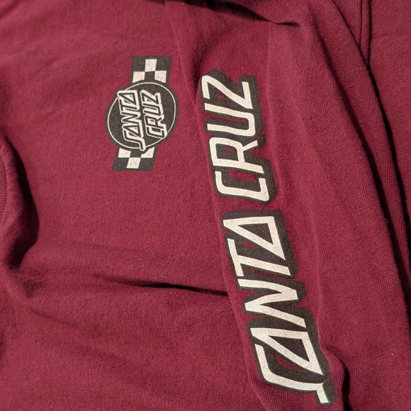 Santa Cruz Skateboards Men's Maroon Long Sleeve Shirt Back Print - Picture 7 of 8